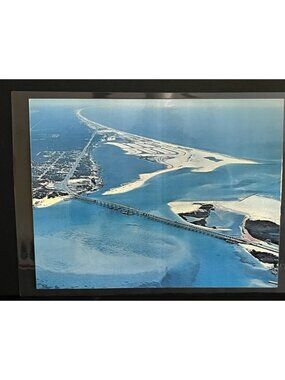 Ariel Photo Destin Harbor Crab Island Florida 1960s Pre Boom Beach Old Bridge